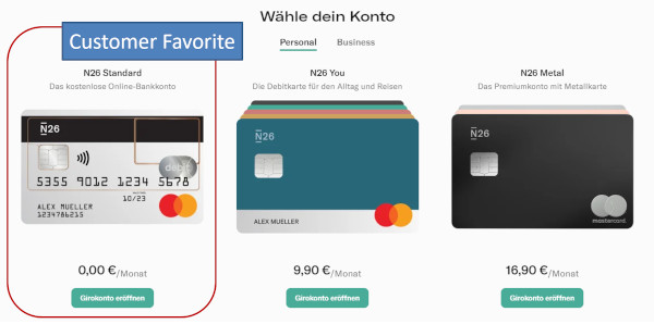 N26 kostenloses Konto