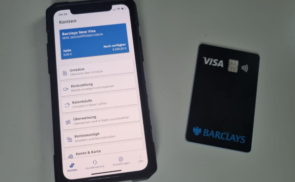 Barclays Visa Card und App