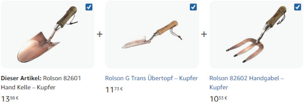 Amazon Kupfer-Gartengeräte
