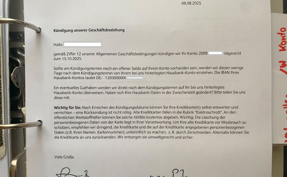 Kündigung von BAWAG Barclaycard