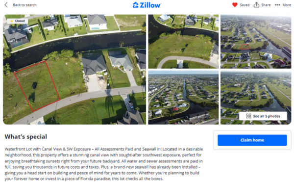 Cape Coral Grundstück gut verkauft