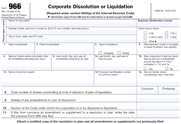 IRS Form 966