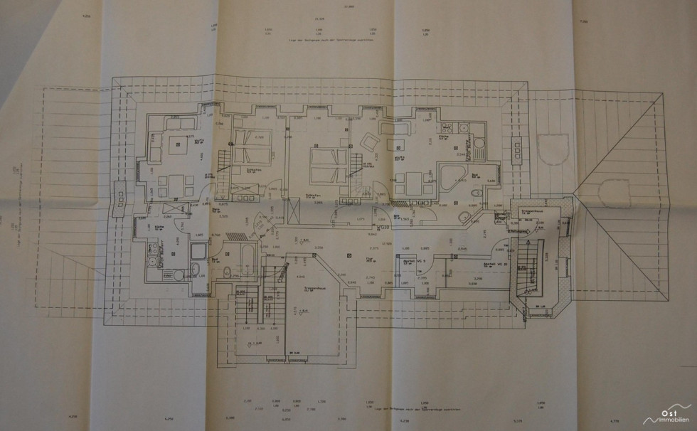Schloss Mahlitz plan for interior design of the attic