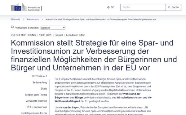 EU Spar- und Investitionsunion