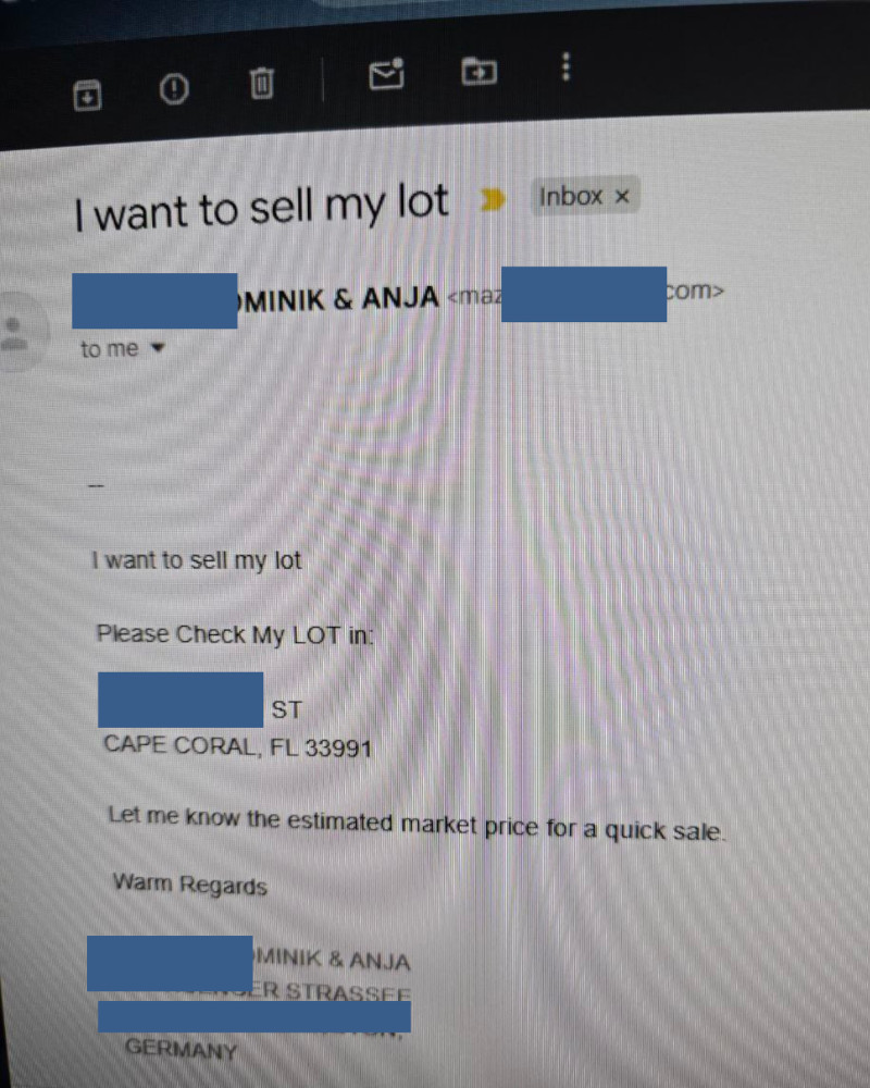 Betrugsversuch Grundsück per Mail