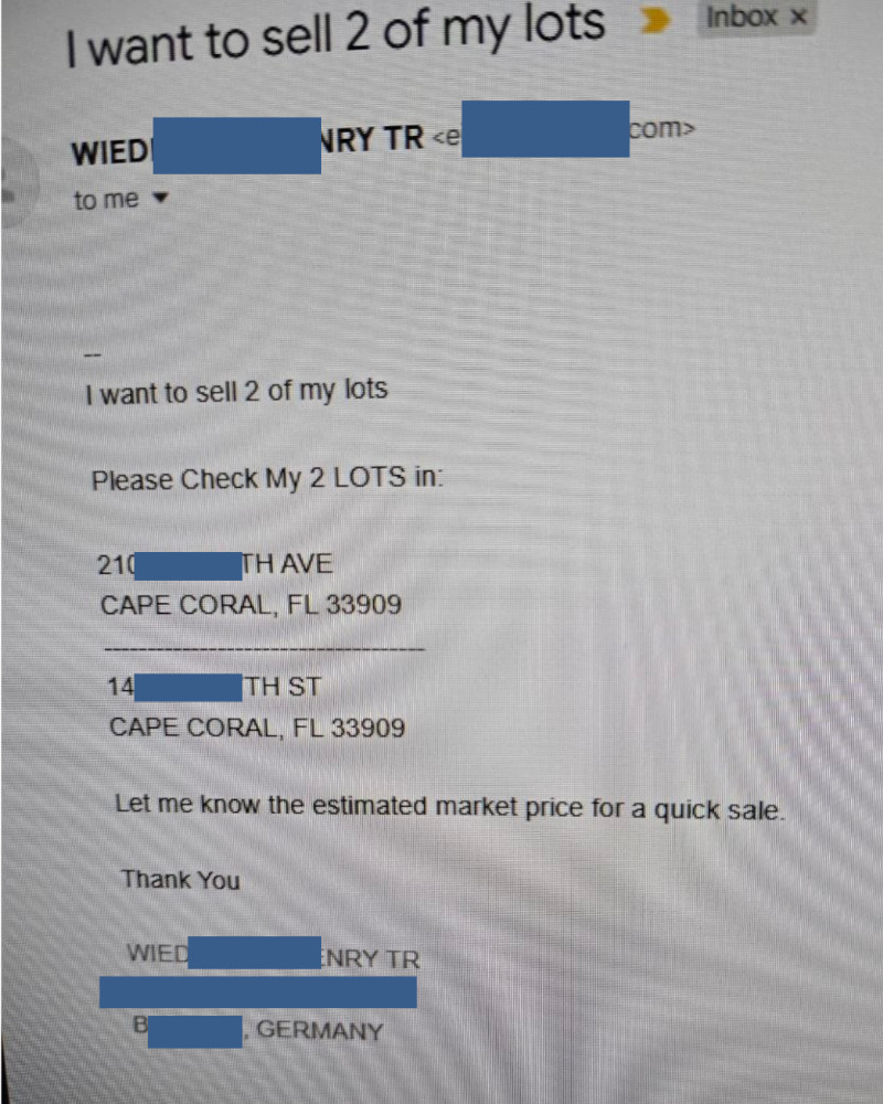 Grundstück in Florida klauen