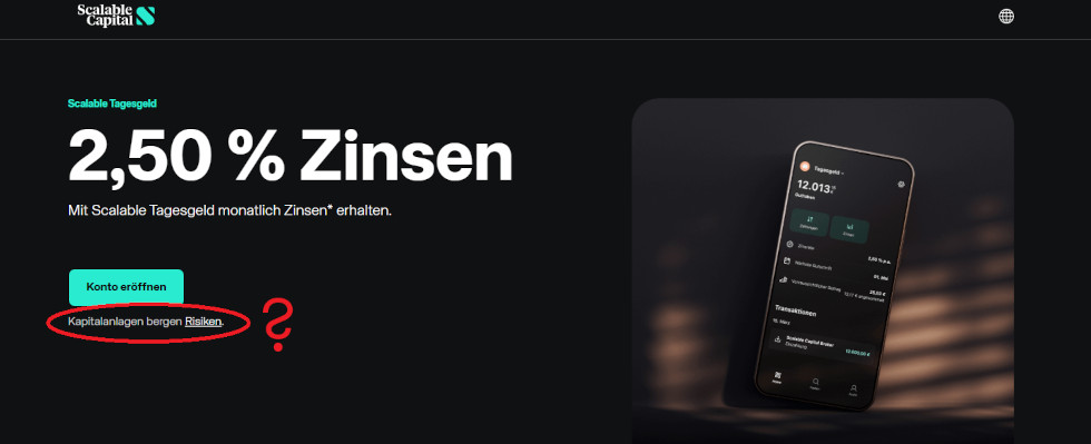 Scalable Tagesgeld Risiken?