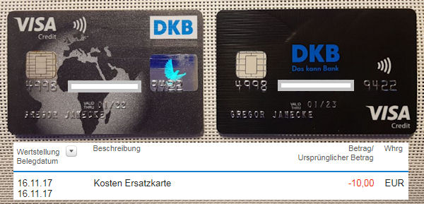 Alte und neue DKB Visa Card
