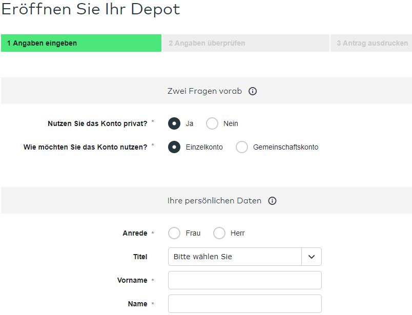 Comdirect-Depot neu eröffnen