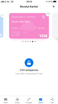 Disposable virtuelle Kreditkarte