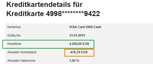 Kreditkartendetails erklärt.