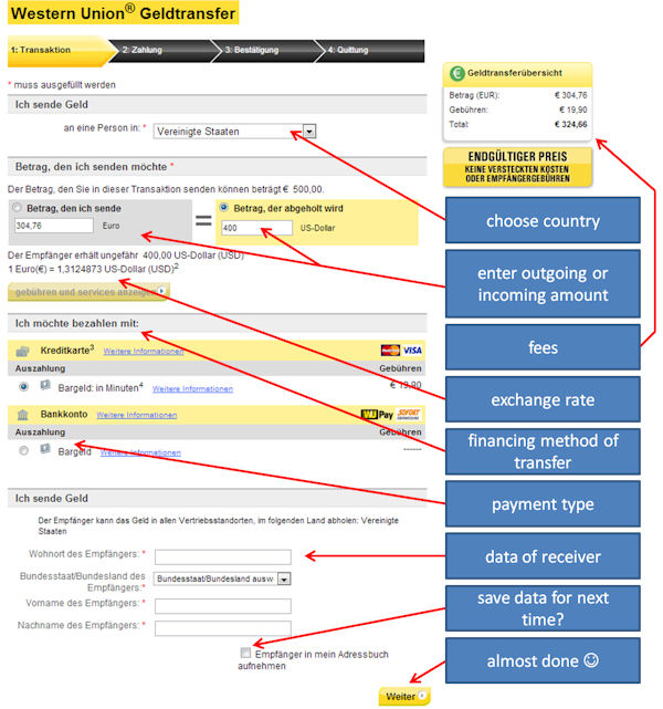 western union mtcn number example