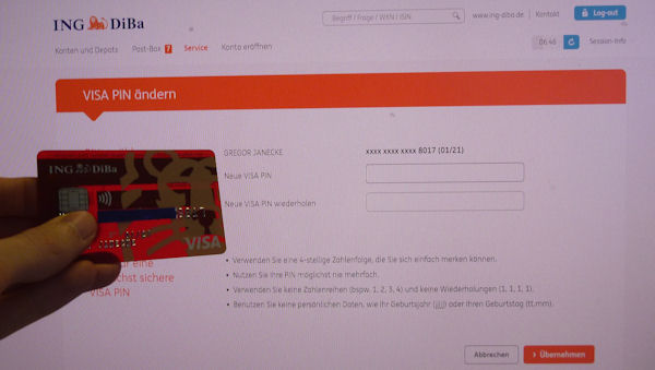 PIN-Änderung bei der ING-DiBa