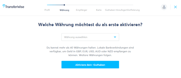 Transferwise Borderless Account beantragen 6