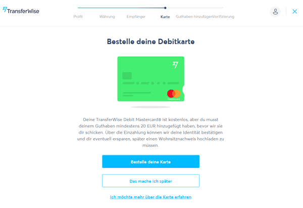 Transferwise Borderless Account beantragen 7