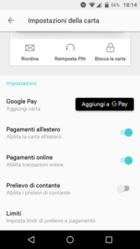 N26 impostazioni e Google Pay