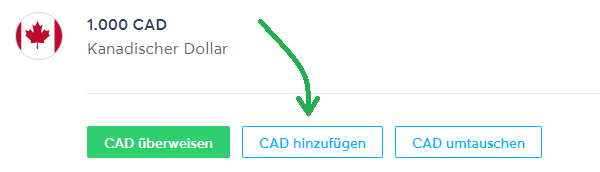 TransferWise CAD Konto
